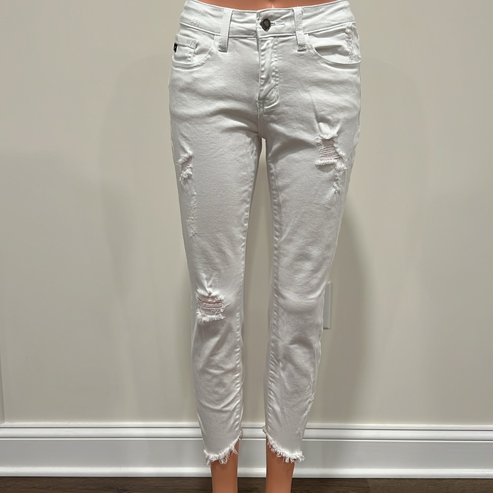 KanCan Brianna White Mid Rise Ankle Skinny Jeans Size 5/26 - Picture 2 of 11